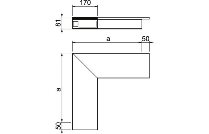 OBO BETTERMANN Plochý roh, pro kanál WDK, 470x170x80, světle šedá Polyvinylchlorid, PVC  typ WDK F80170LGR