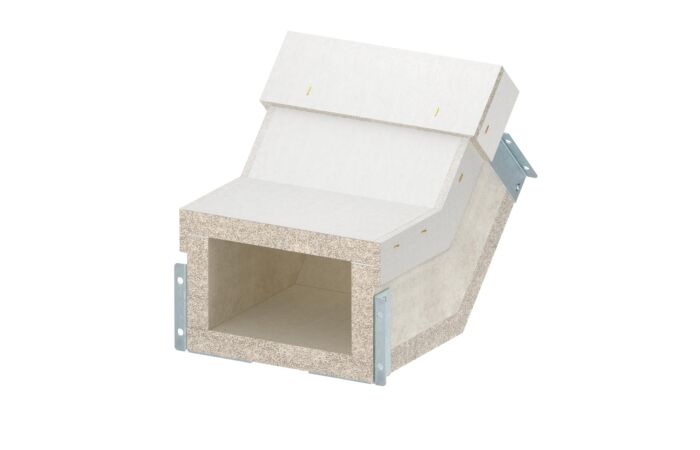 OBO BETTERMANN Svislý oblouk, stoupající, pro PYROLINE Con, 200x120, šedá Odlehčený beton se skleněnými vlákny  typ PLCS VR061220