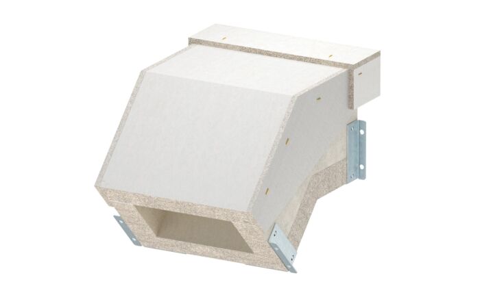 OBO BETTERMANN Svislý oblouk, klesající, pro PYROLINE Con, 200x120, šedá Odlehčený beton se skleněnými vlákny  typ PLCS VF091220