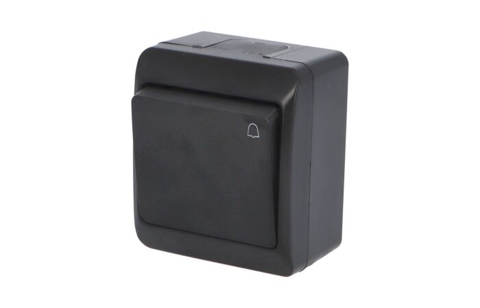 FAMATEL GALATEA Tlačítko symbol zvonek č.1/0 10A 230V na omítku IP44 černá
