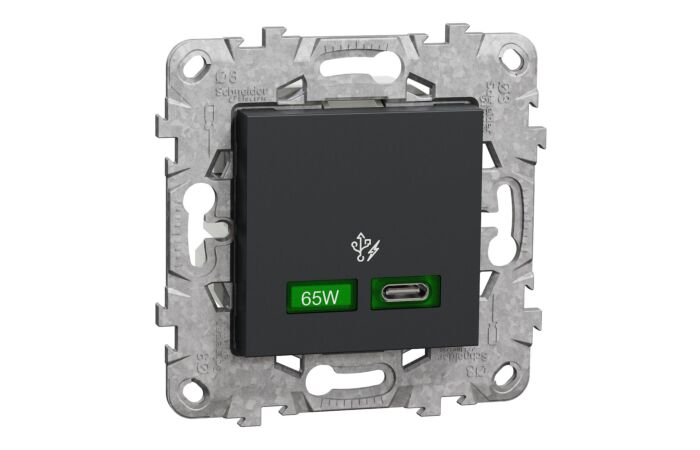 SCHNEIDER Zásuvka Unica Rychlonabíjecí konektor USB C (65W), Antracit