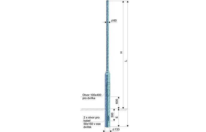 KOOPERATIVA Stožár KL 3-133/60 Z, žárový zinek