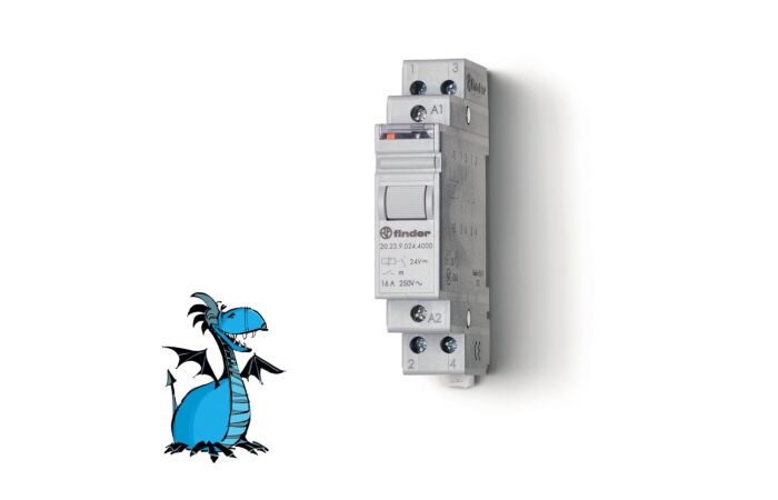 FINDER Krokový spínač 20.23.9.024.4000, 1Z+1R/16A, 24V AC, 2 kroky
