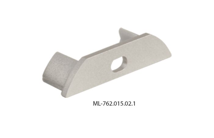 MCLED Koncovka pro PX s otvorem stříbrná