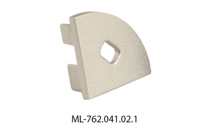 MCLED Koncovka pro RS s otvorem stříbrná