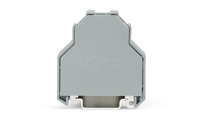 WAGO Svorka 249-197 bezšroubová koncová 14mm na DIN lištu šedá
