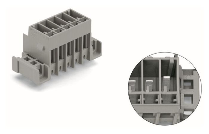 WAGO Konektor 769-632/003-036 s pájecími piny THT Pájecí kontakt 1,0 × 1,0 mm Rovné provedení Zelenožlutá/šedá