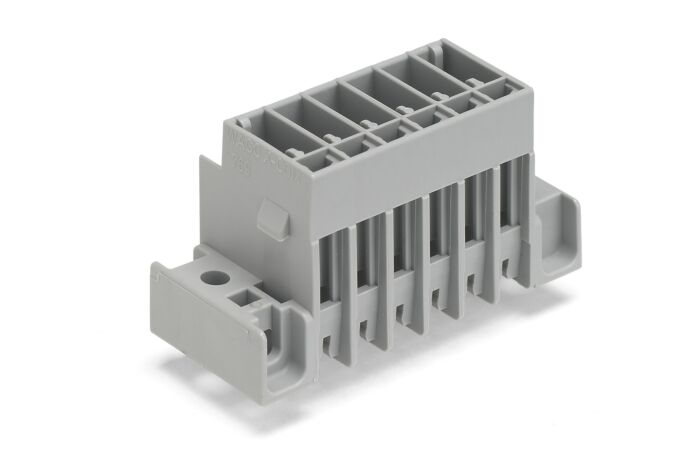 WAGO Konektor 769-636/007-000 s pájecími piny THT Pájecí kontakt 1,0 × 1,0 mm Rovné provedení, šedá