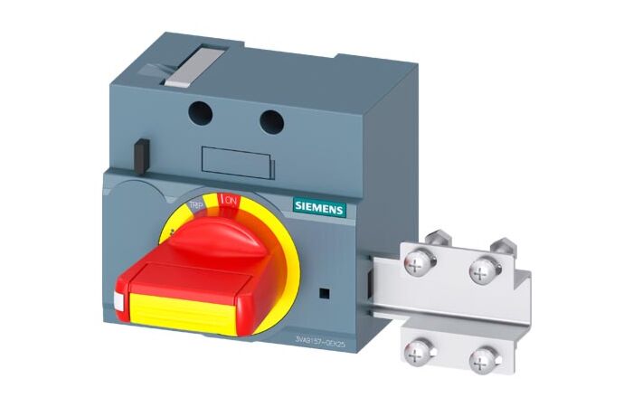 SIEMENS Čelní otočný pohon nouzové vypnutí s uzamykáním dveří IEC IP30/40 3VA9157-0EK25