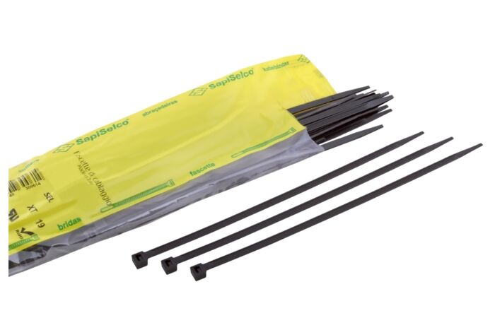 SAPISELCO Pásek vázací 500x12,5 otevíratelný, černá (50ks)