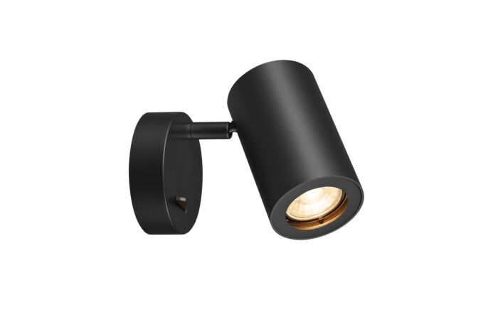 ENOLA_B nástěnné svítidlo, QPAR51, s přepínačm, černá, max. 50W