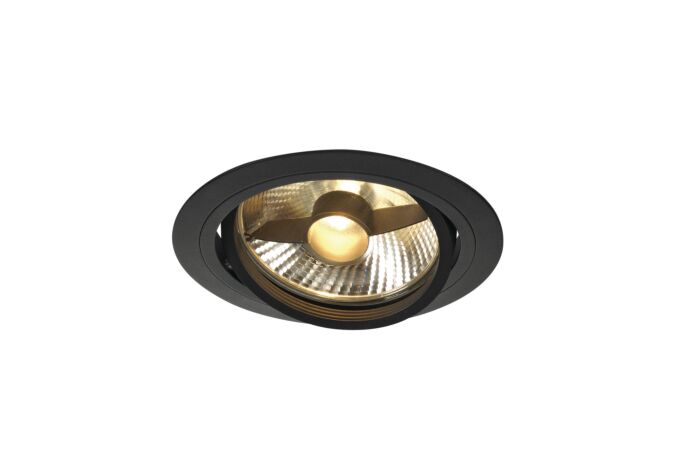 SLV Svítidlo NEW TRIA 1 ROUND 75W GU10 QPAR111 stropní vestavné včetně listových pružin IP20 černá