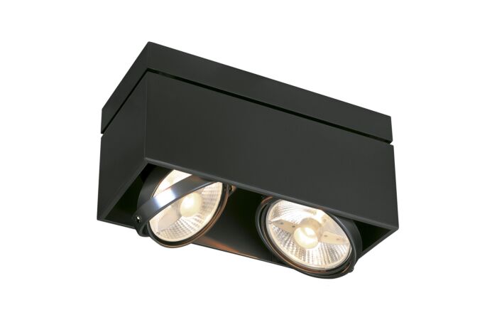 SLV Svítidlo KARDAMOD SURFACE SQUARE ES111 DOUBLE 75Wx2 GU10 stropní přisazené IP20 černé