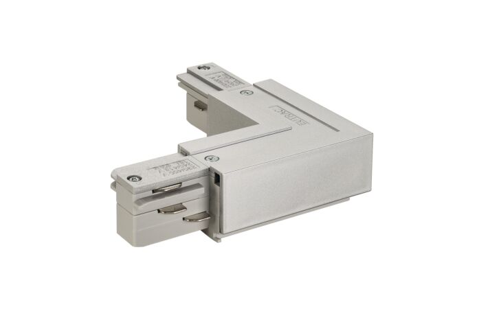 EUTRAC L-spojka, s možností napájení, uzemnění vnější, stříbřitě šedá