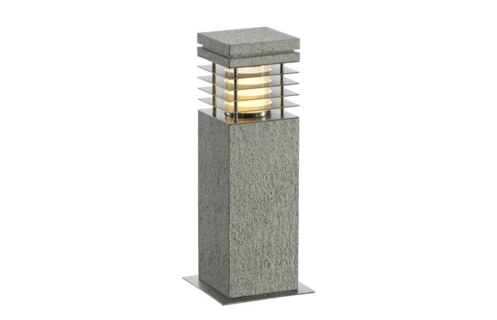 SLV Svítidlo ARROCK GRANITE 15W E27 stojací lampa 40cm IP44 šedá žula