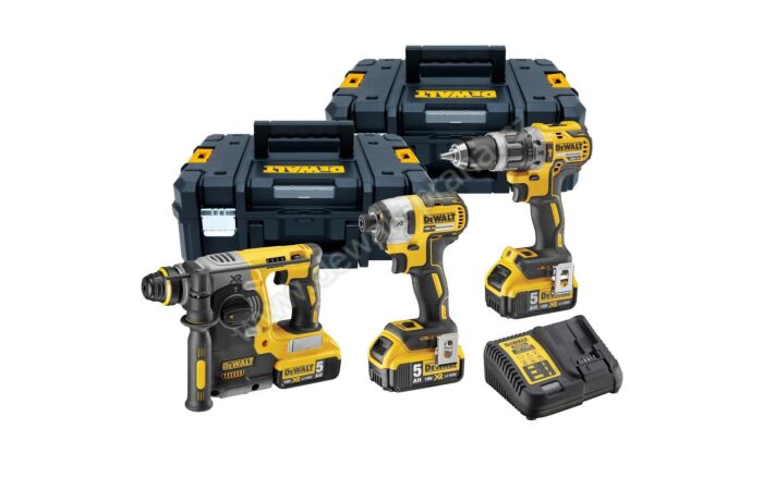 DeWALT  Sada DCH273 + DCD796 + DCF887 / Aku bezuhlíková kombo sada nářadí
