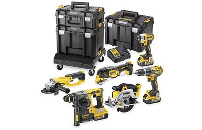 DeWALT  Sada DCD796+DCF887+DCS391+DCS355+DCH273+DCG412 / AKU bezuhlíková kombo sada nářadí