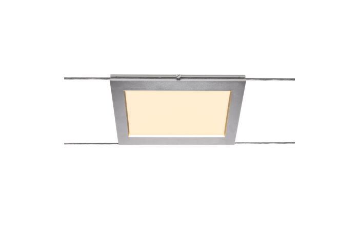 PLYTTA rectangular, svítidlo s lanem pro nízkonapěťový lanový systém TENSEO, 2700K, chrom