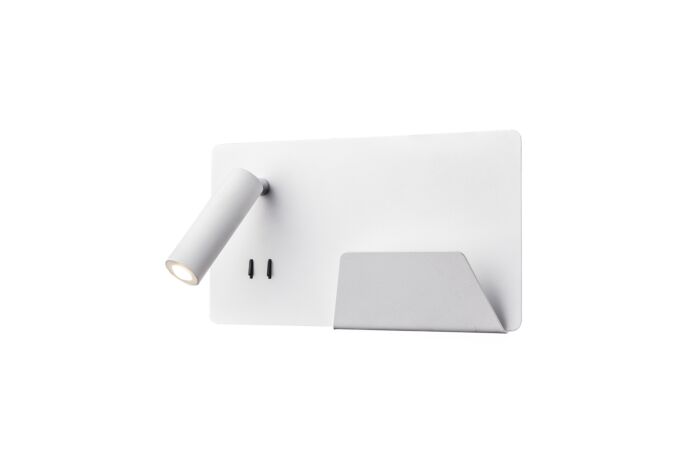 SOMNILA SPOT vnitřní nástěnné svítidlo LED 3000K, bílá, verze vpravo vč. USB přípojky