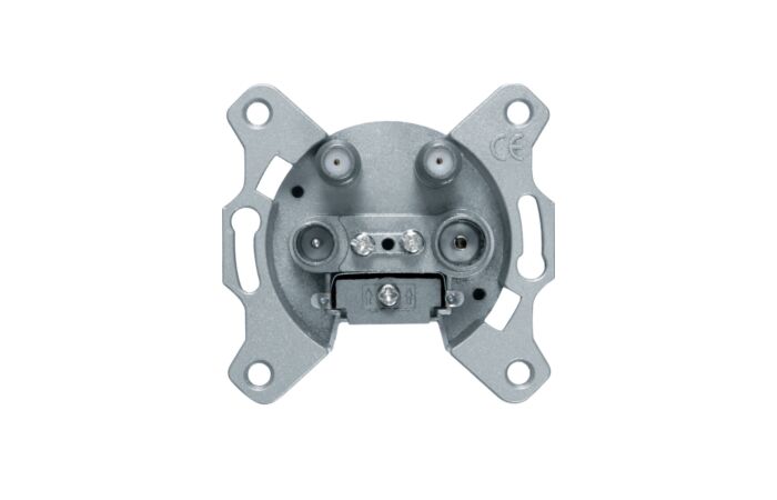 Zásuvka, anténní, TV-R-2xSAT, průchozí,