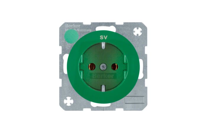 "Zásuvka, SCHUKO, potisk "SV", bezšrou