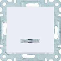 HAGER Spínač LUMINA WL0610 1pólový řazení 1/0So 16A 250V podsvětlený IP20 bílá lesk