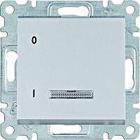HAGER Spínač LUMINA WL0612 1pólový řazení 1/0So 16A 250V podsvětlený IP20 stříbrná mat