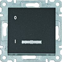 HAGER Spínač LUMINA WL0613 1pólový řazení 1/0So 16A 250V podsvětlený IP20 černá mat