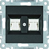 HAGER Zásuvka LUMINA WL2123 datová 2xRJ CAT5E UTP 8-pólová IP20 černá mat