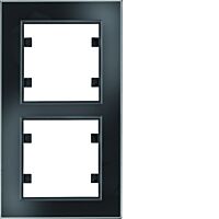 HAGER Rámeček LUMINA Passion WL9121 2násobný svislý IP20 černé sklo