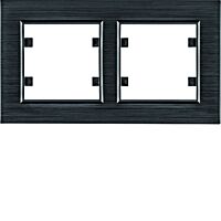 HAGER Rámeček LUMINA Passion WL9223 2násobný vodorovný IP20 hliník černá