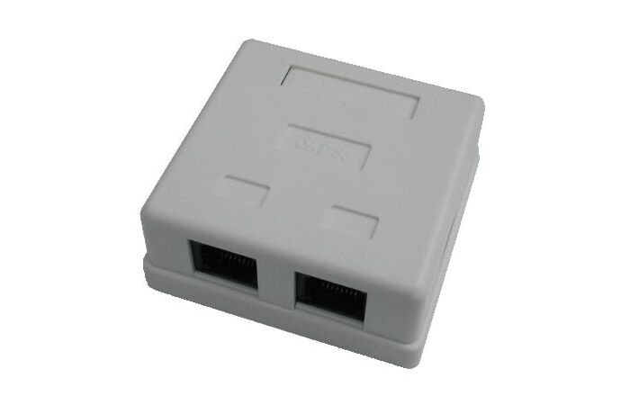 DATACOM Zásuvka UTP 2xRJ45 CAT5E na omítku šedá