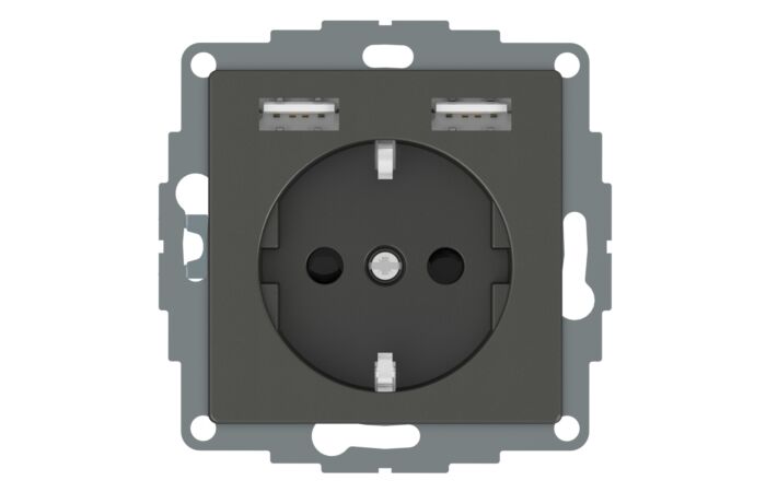 SCHNEIDER MTN2366-0414 Zásuvka Schuko +2x USB 2.4A