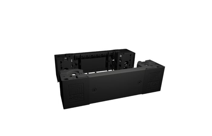 RITTAL Rohový díl 8640001 podstavce VX s krytem vpředu/vzadu, výška: 100 mm, pro šířku 400 mm, RAL9005