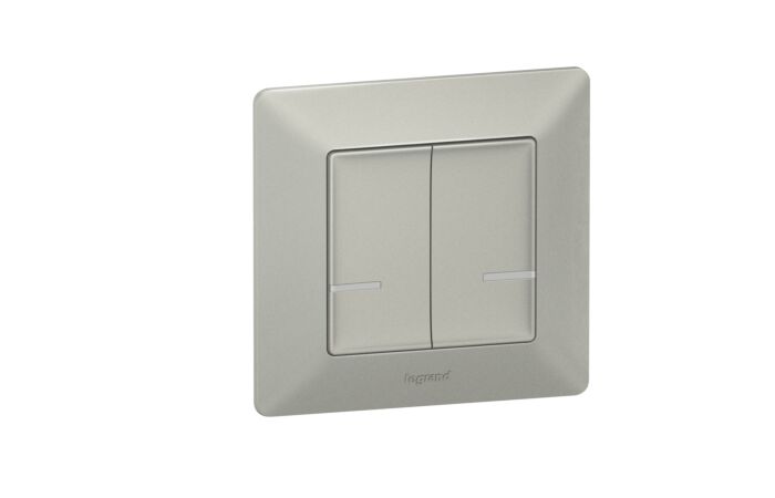 NETATMO Spínač osvětlení 752387 bezdrátový dvojnásobný 185m IP40 hliník