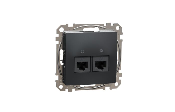 SCHNEIDER Sedna Design & Elements Datová zásuvka 2xRJ45 kat. 6A UTP antr