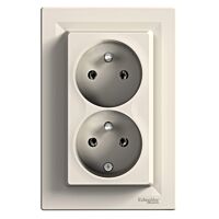 SCHNEIDER Dvojzásuvka Asfora 2x(2P+PE) krémov