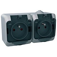 SCHNEIDER Dvojzásuvka CEDAR WDE000624 šedá IP44