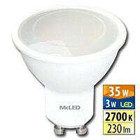 MCLED Žárovka LED 3W-35 GU10 2700K 100°