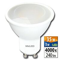 MCLED Žárovka LED 3W-35 GU10 4000K 100°