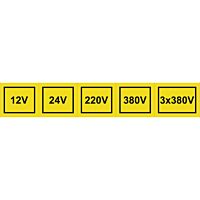 CUPRO Tabulka"12V,24V,220V,400V,3x400V"samolepící