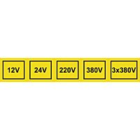 CUPRO Tabulka"12V,24V,220V,400V,3x400V"samolep.