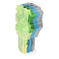 WAGO Konektor 2020-103/000-039 1vodičový pružinový Push-in CAGE CLAMP® 1,5 mm², zelenožlutá/modrá/šedá