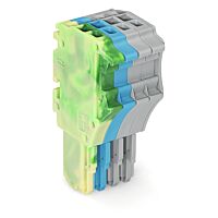 WAGO Konektor 2020-104/000-039 1vodičový pružinový Push-in CAGE CLAMP® 1,5 mm², zelenožlutá/modrá/šedá