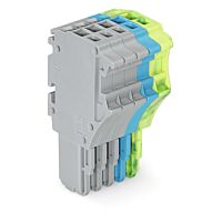 WAGO Konektor 2020-105/000-038 1vodičový pružinový Push-in CAGE CLAMP® 1,5 mm², šedá/modrá/zelenožlutá