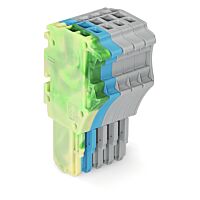 WAGO Konektor 2020-105/000-039 1vodičový pružinový Push-in CAGE CLAMP® 1,5 mm², zelenožlutá/modrá/šedá
