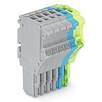 WAGO Konektor 2020-106/000-038 1vodičový pružinový Push-in CAGE CLAMP® 1,5 mm², šedá/modrá/zelenožlutá
