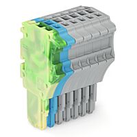 WAGO Konektor 2020-107/000-039 1vodičový pružinový Push-in CAGE CLAMP® 1,5 mm², zelenožlutá/modrá/šedá