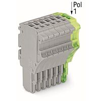 WAGO Konektor 2020-108/000-036 1vodičový pružinový Push-in CAGE CLAMP® 1,5 mm², šedá/zelenožlutá