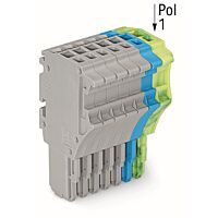 WAGO Konektor 2020-108/000-038 1vodičový pružinový Push-in CAGE CLAMP® 1,5 mm², šedá/modrá/zelenožlutá
